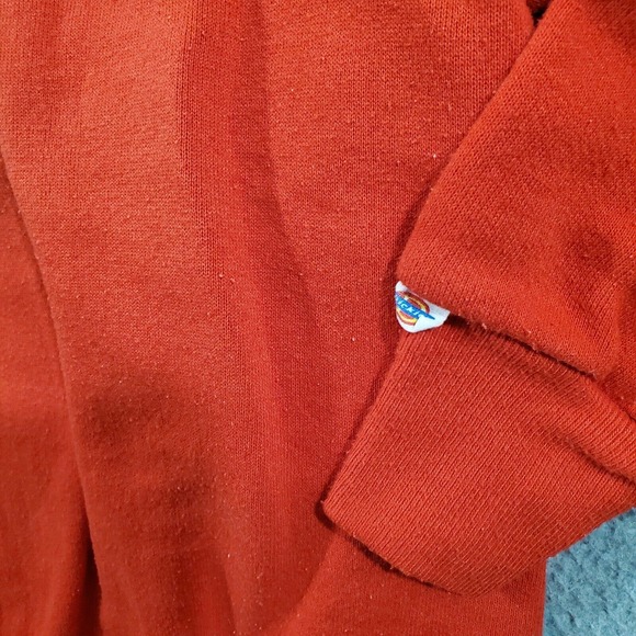 Vintage Dickies Sweatshirt Boys Small Red Solid Crew Neck Pullover Made USA - Picture 6 of 10